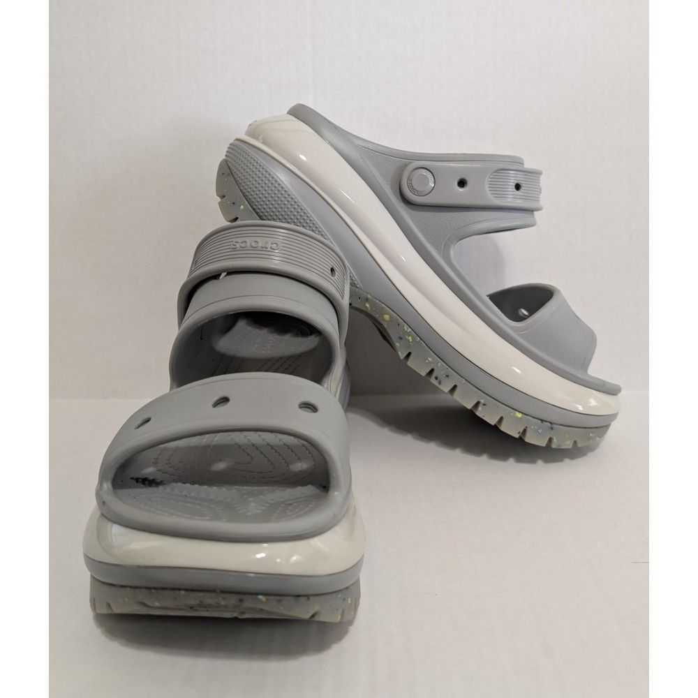 Crocs Mega Crush Grey Confetti Sandals Unisex Womens Size 8M 10W
